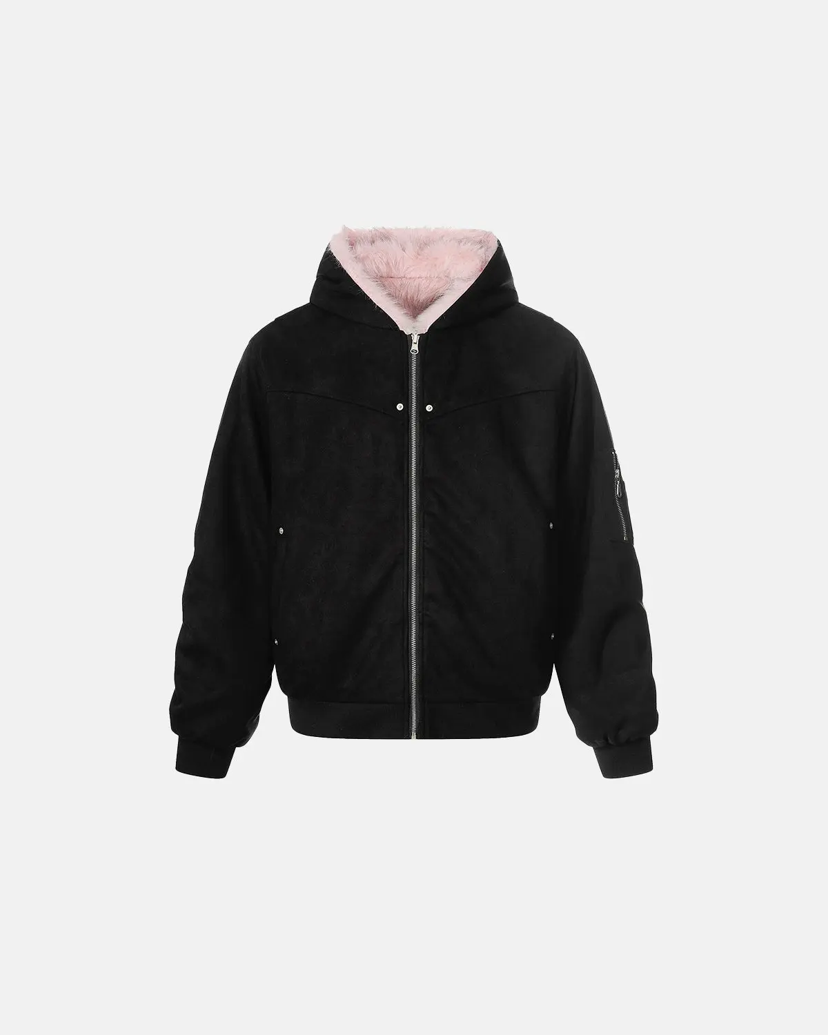 Reversible Faux Fur Hooded Jacket | Inflation Streetwear - Image 4