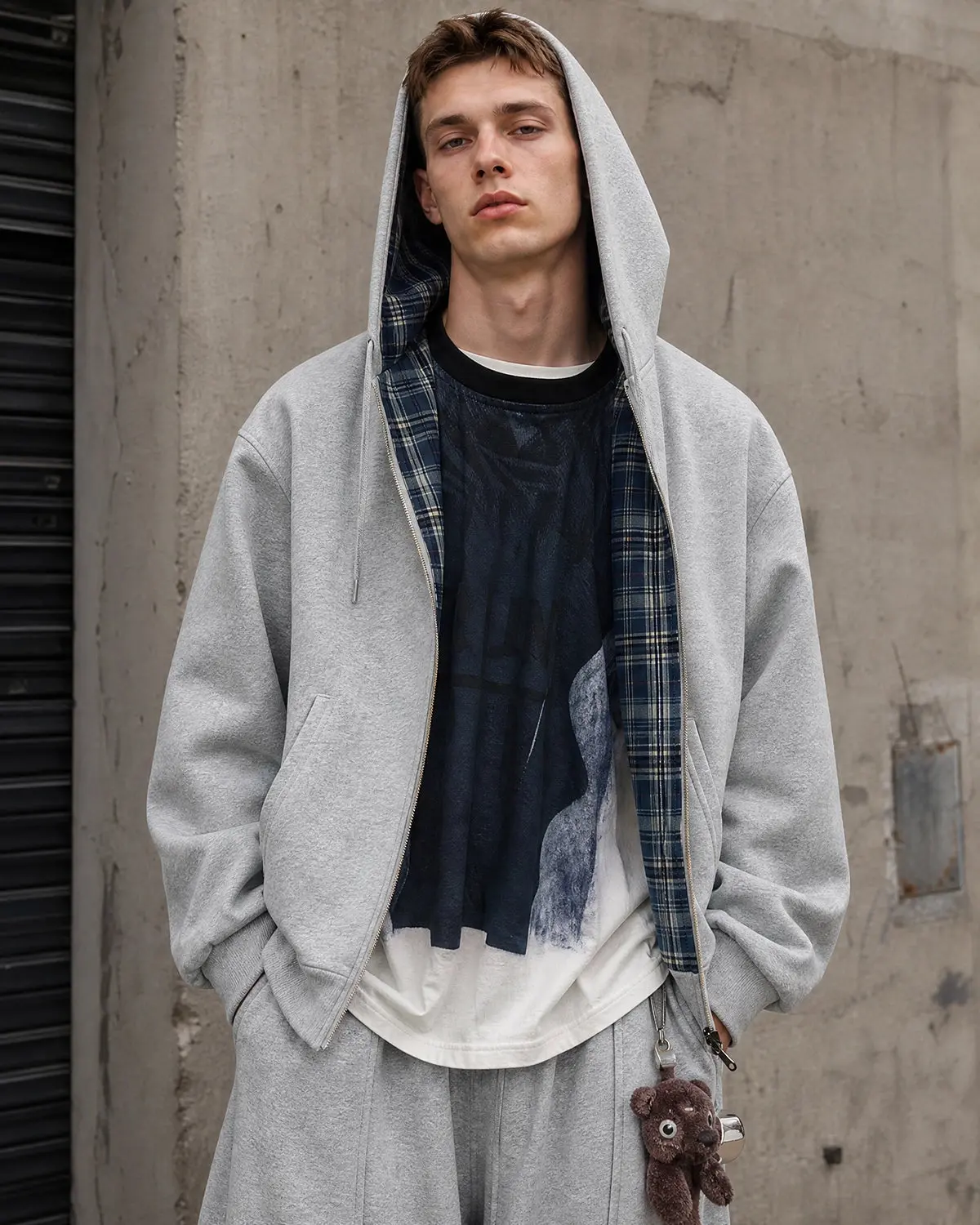 Reversible Plaid Cropped Hoodies | Inflation Streetwear - Image 5