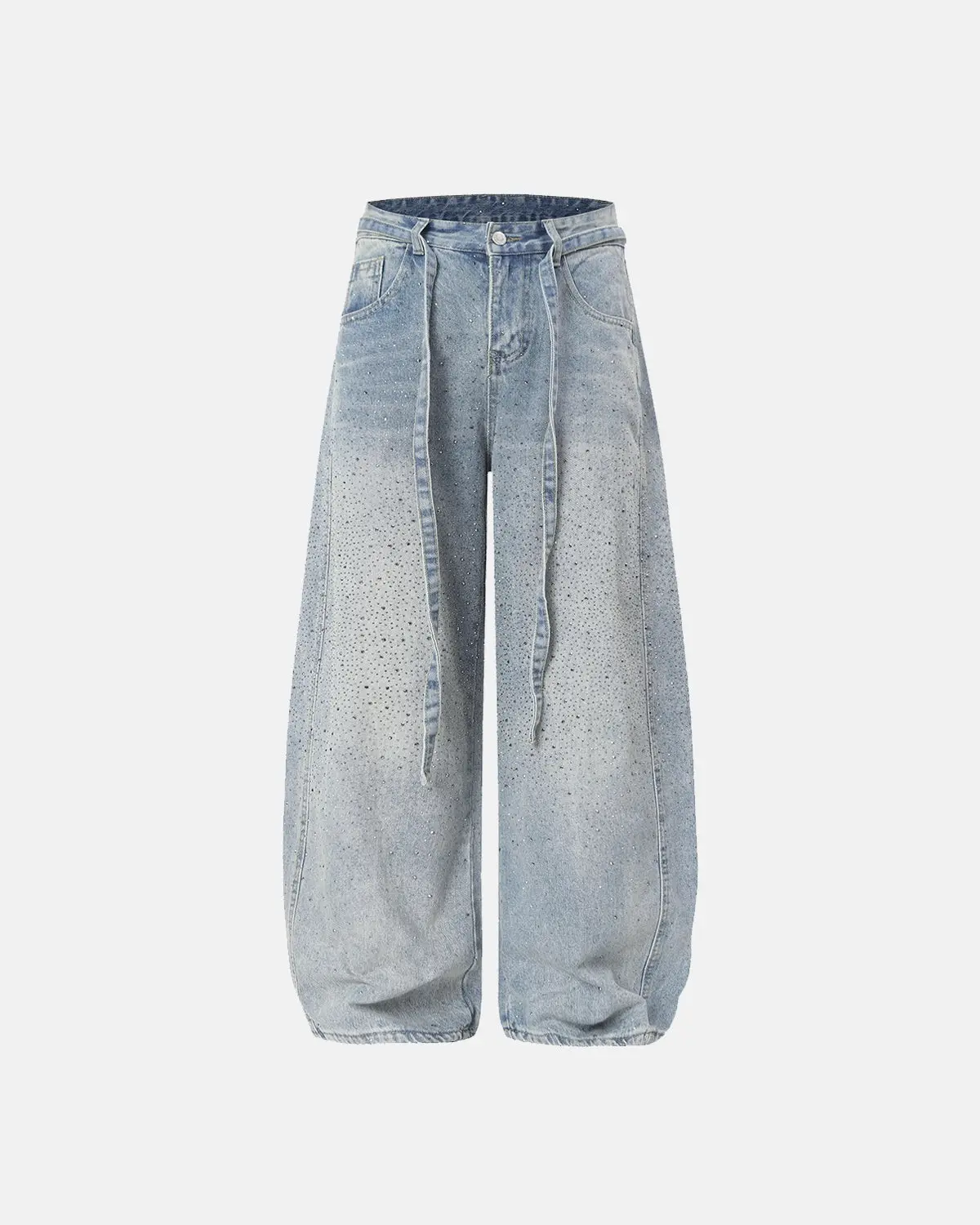 Rhinestone Baggy Barrel Jeans | Inflation Streetwear - Image 5