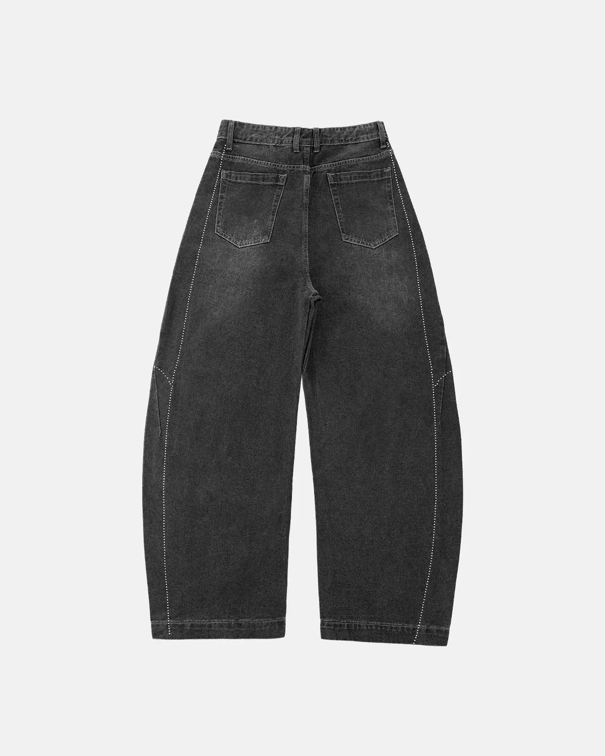 Rhinestone Stitching Barrel Jeans | Inflation Streetwear - Image 2