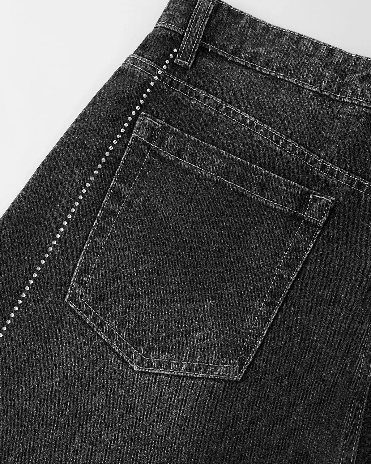 Rhinestone Stitching Barrel Jeans | Inflation Streetwear - Image 4