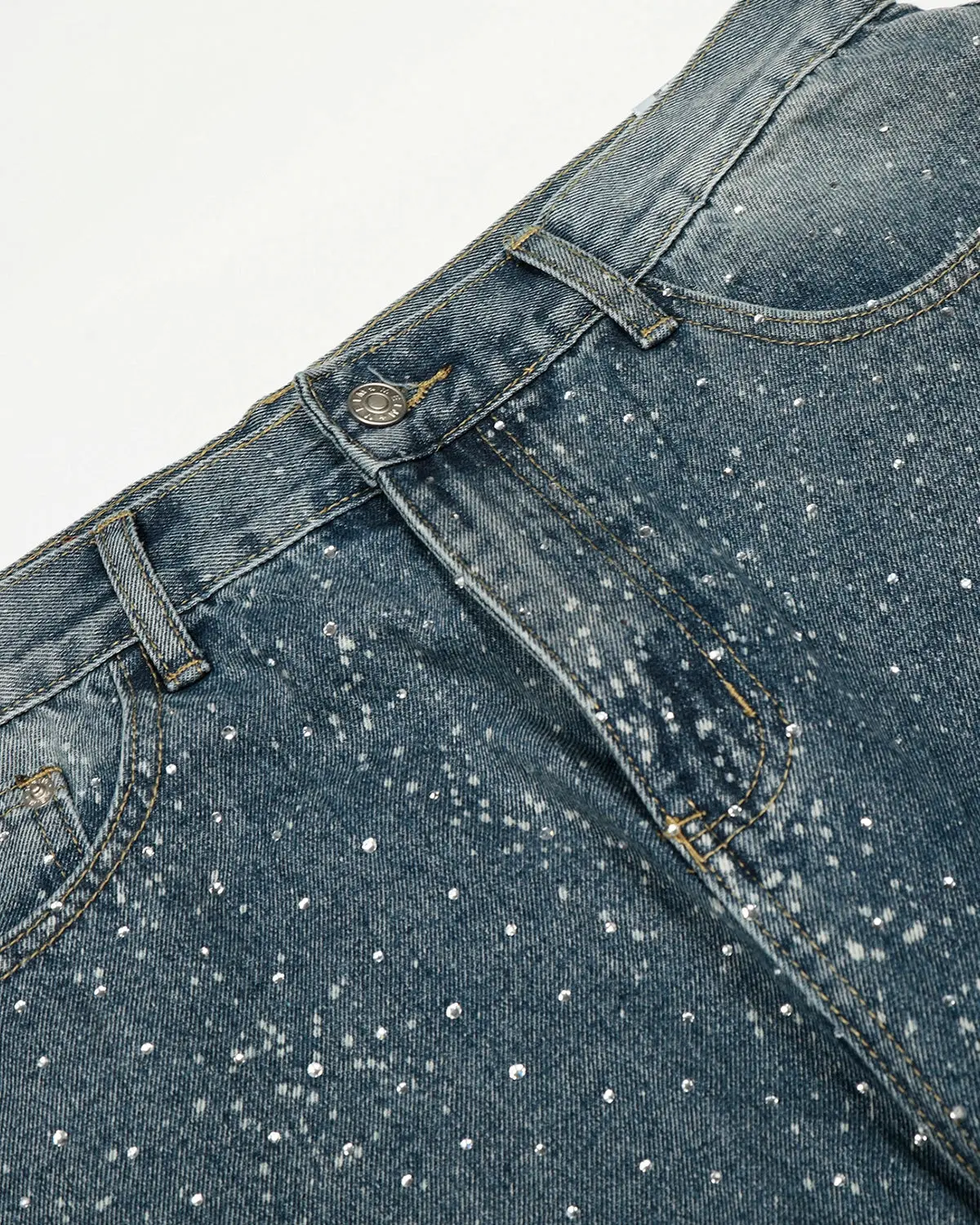 Rhinestone Straight Leg Denim Jeans | Inflation Streetwear - Image 4