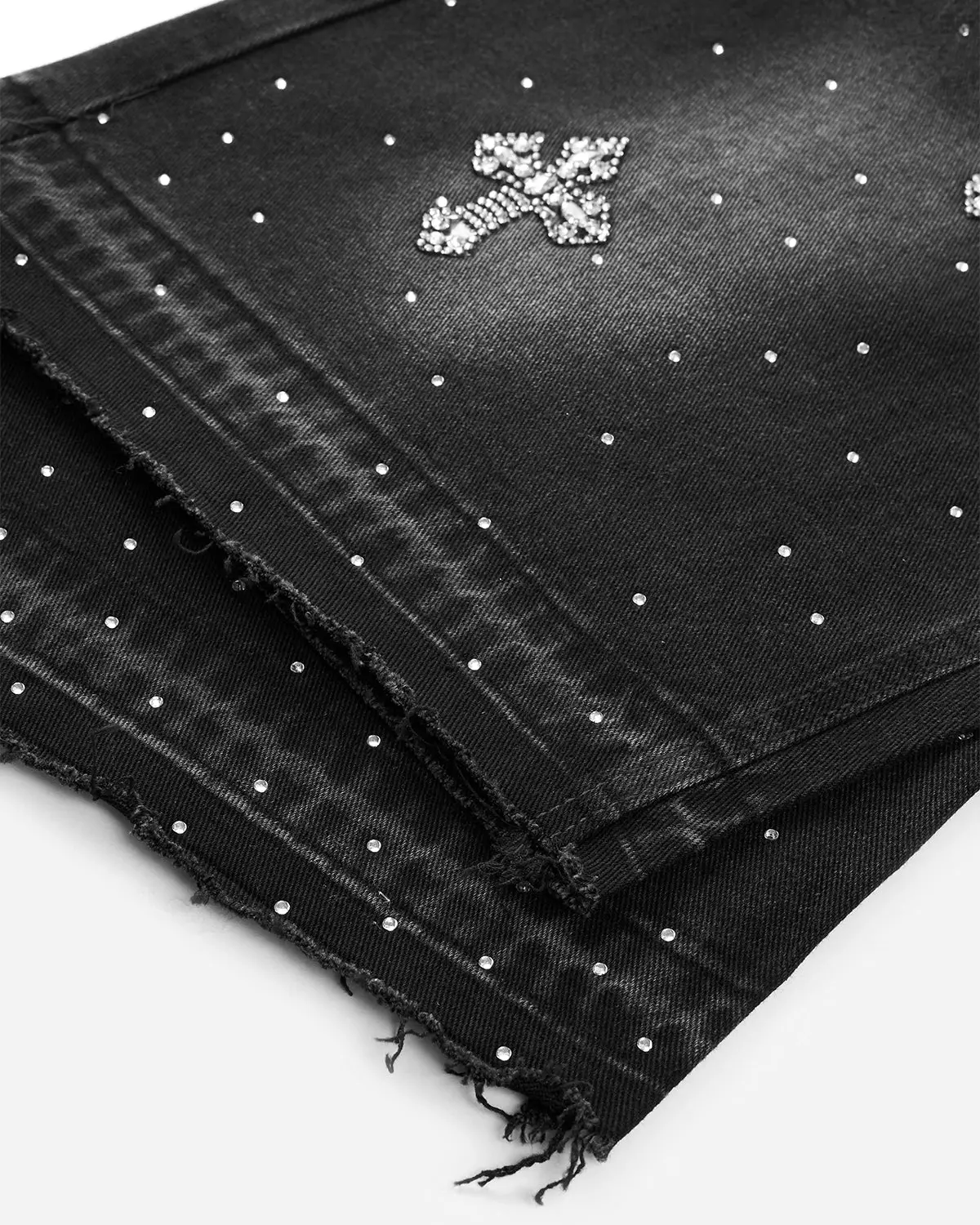 Rhinestone Straight Leg Jorts | Inflation Streetwear - Image 11