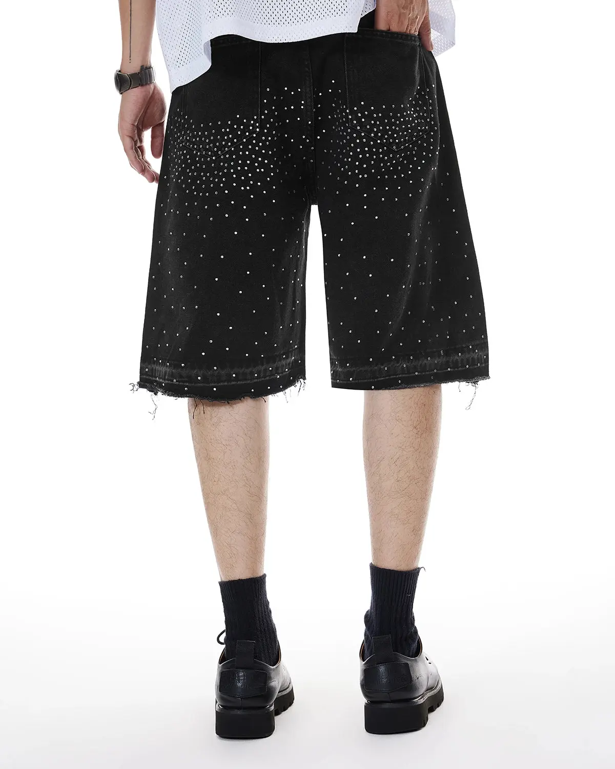 Rhinestone Straight Leg Jorts | Inflation Streetwear - Image 8