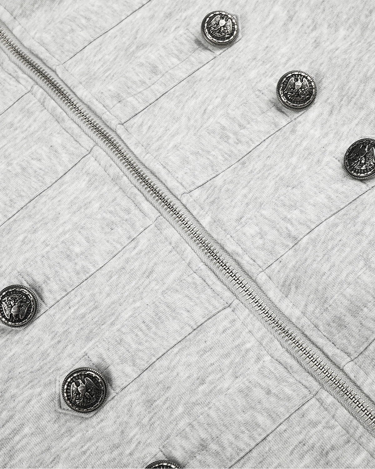 Silver Button Stand Collar Zip Jacket | Inflation Streetwear - Image 10