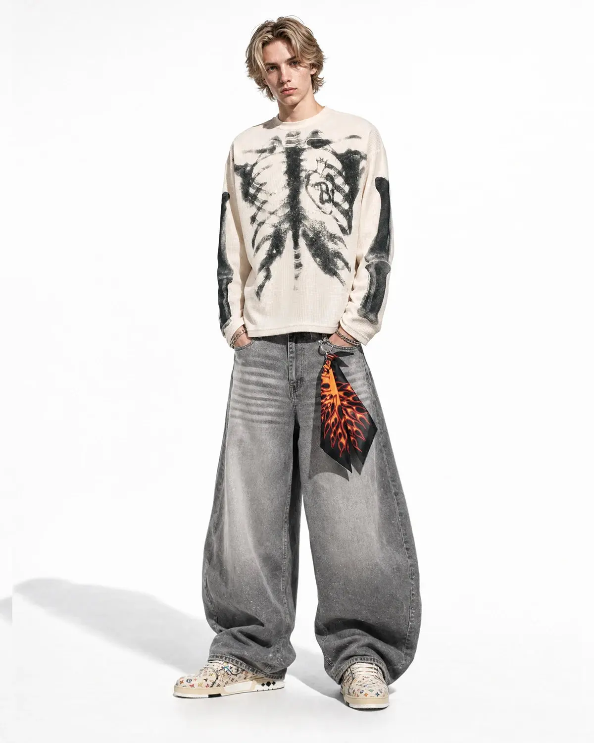 Skeleton Graphic Washed Long Sleeve | Inflation Streetwear - Image 4