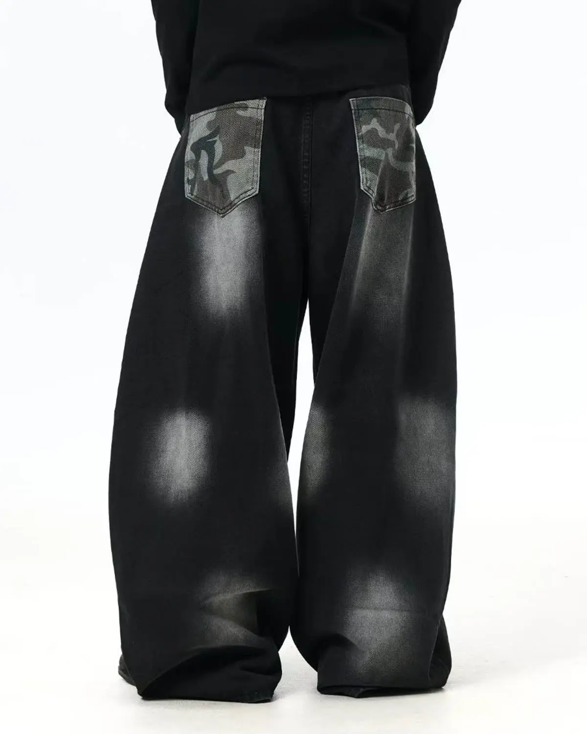 Spray Graphic Camo Barrel Jeans | Inflation Streetwear - Image 2