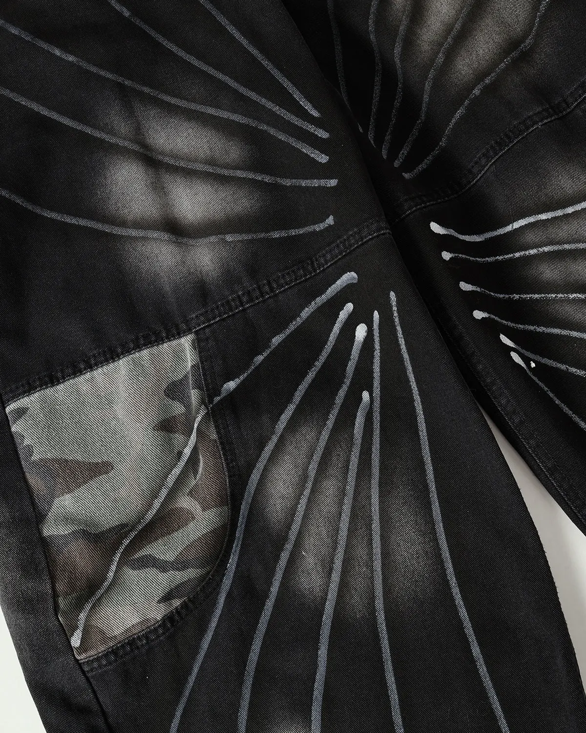 Spray Graphic Camo Barrel Jeans | Inflation Streetwear - Image 8