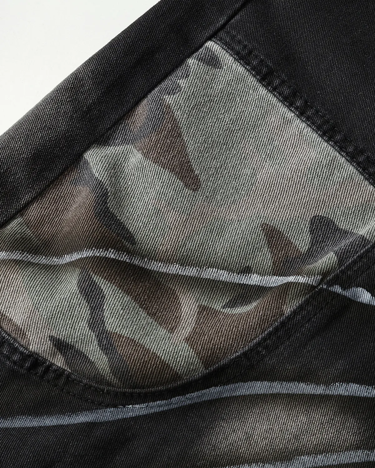 Spray Graphic Camo Barrel Jeans | Inflation Streetwear - Image 9