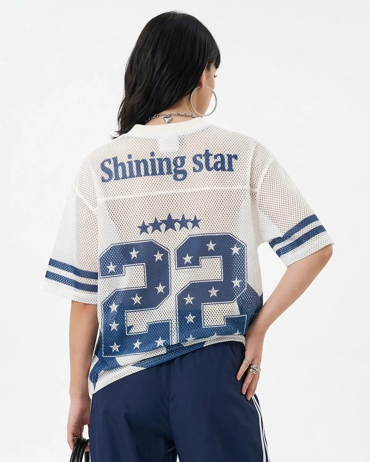 Star Graphic Oversized Mesh Jersey | Inflation Streetwear - Image 4