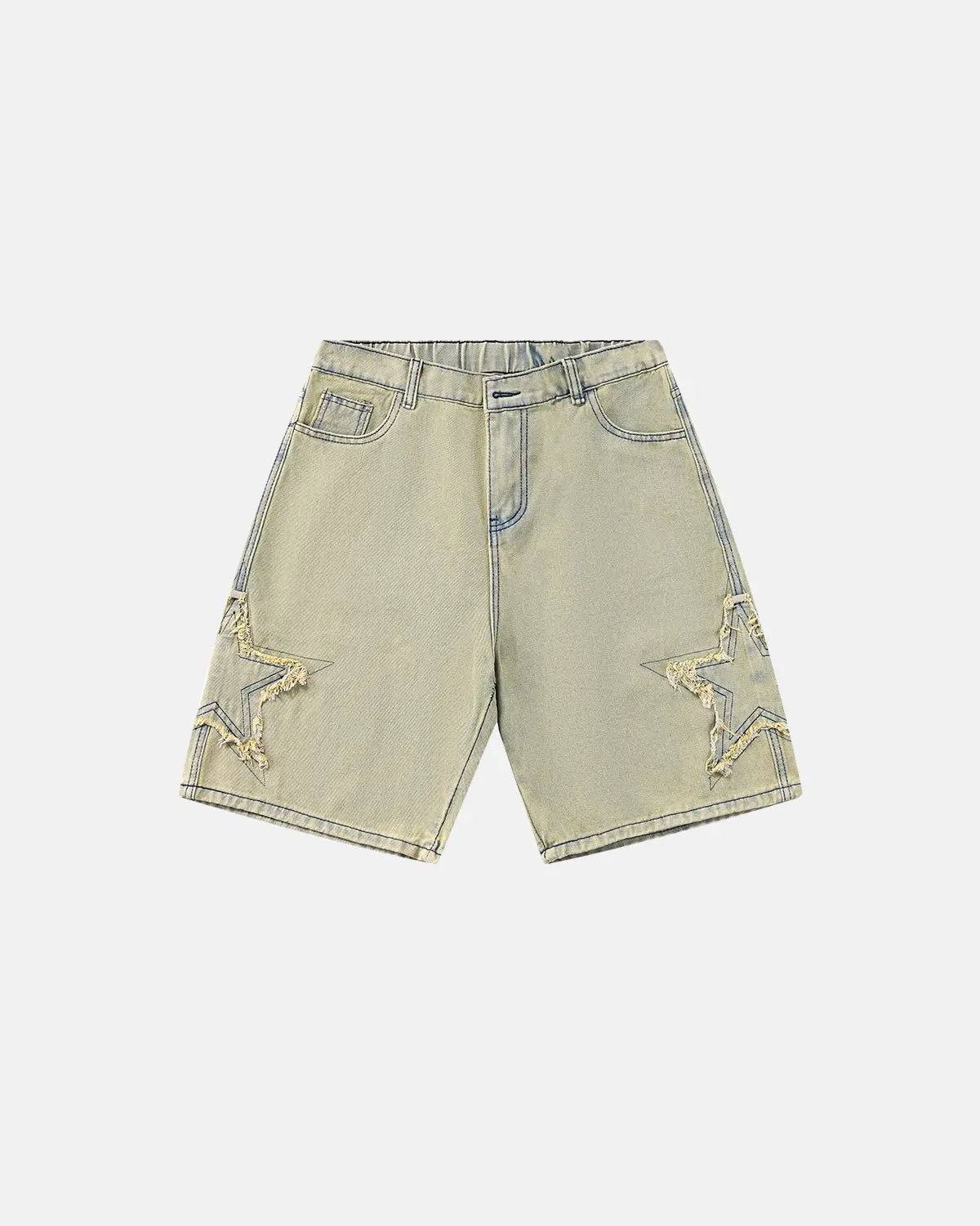 Star Patch Distressed Baggy Jorts | Inflation Streetwear
