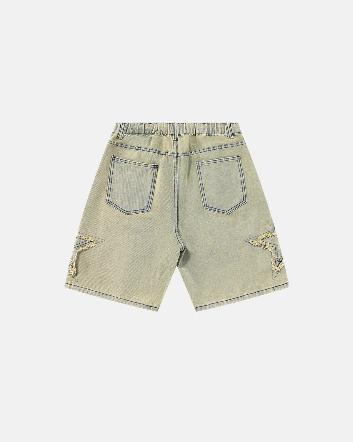 Star Patch Distressed Baggy Jorts | Inflation Streetwear - Image 2