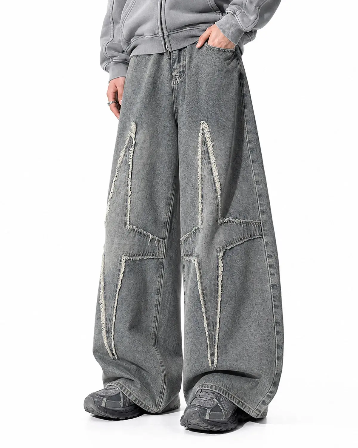 Star Patched Baggy Jeans | Inflation Streetwear - Image 5