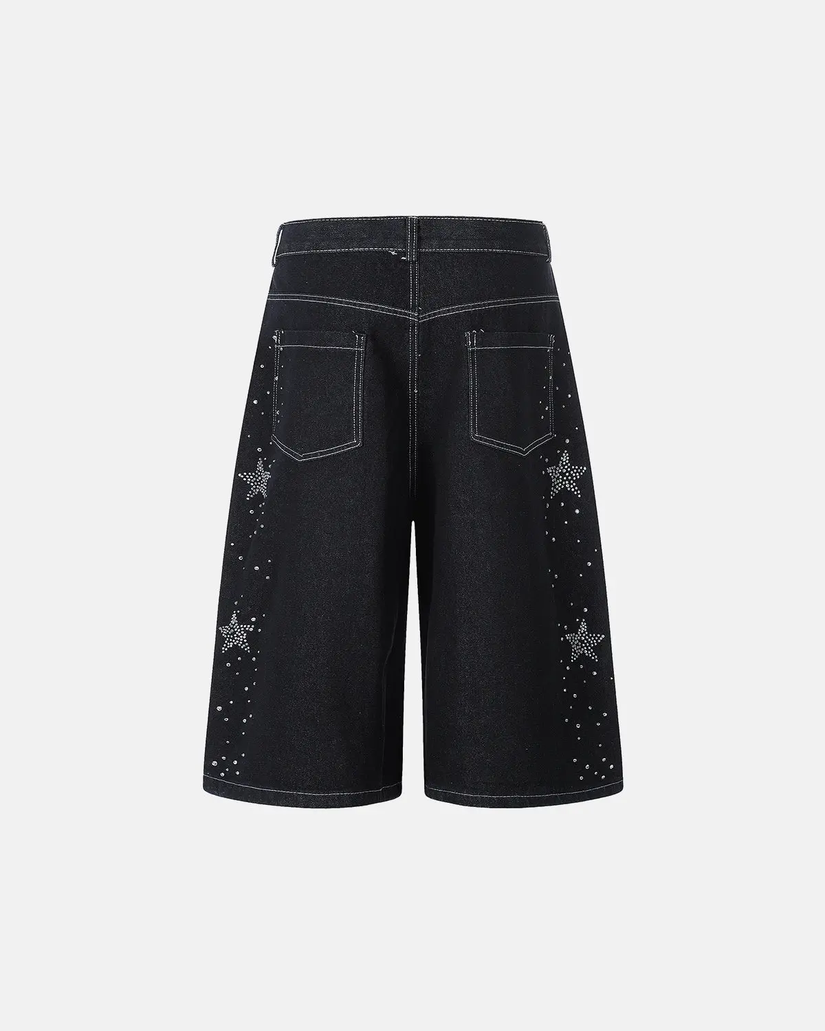Star Rhinestone Denim Shorts | Inflation Streetwear - Image 5