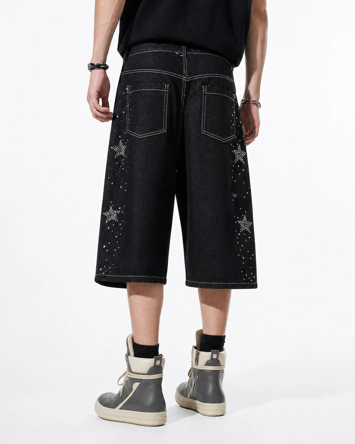 Star Rhinestone Denim Shorts | Inflation Streetwear - Image 6