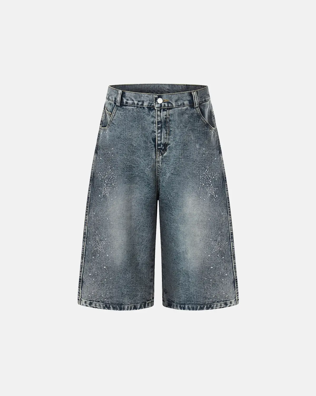 Star Rhinestone Denim Shorts | Inflation Streetwear - Image 7