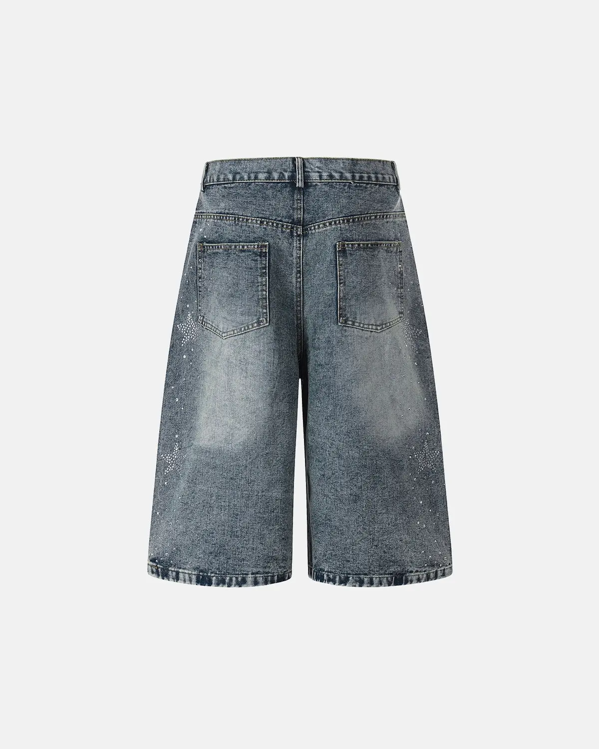 Star Rhinestone Denim Shorts | Inflation Streetwear - Image 8