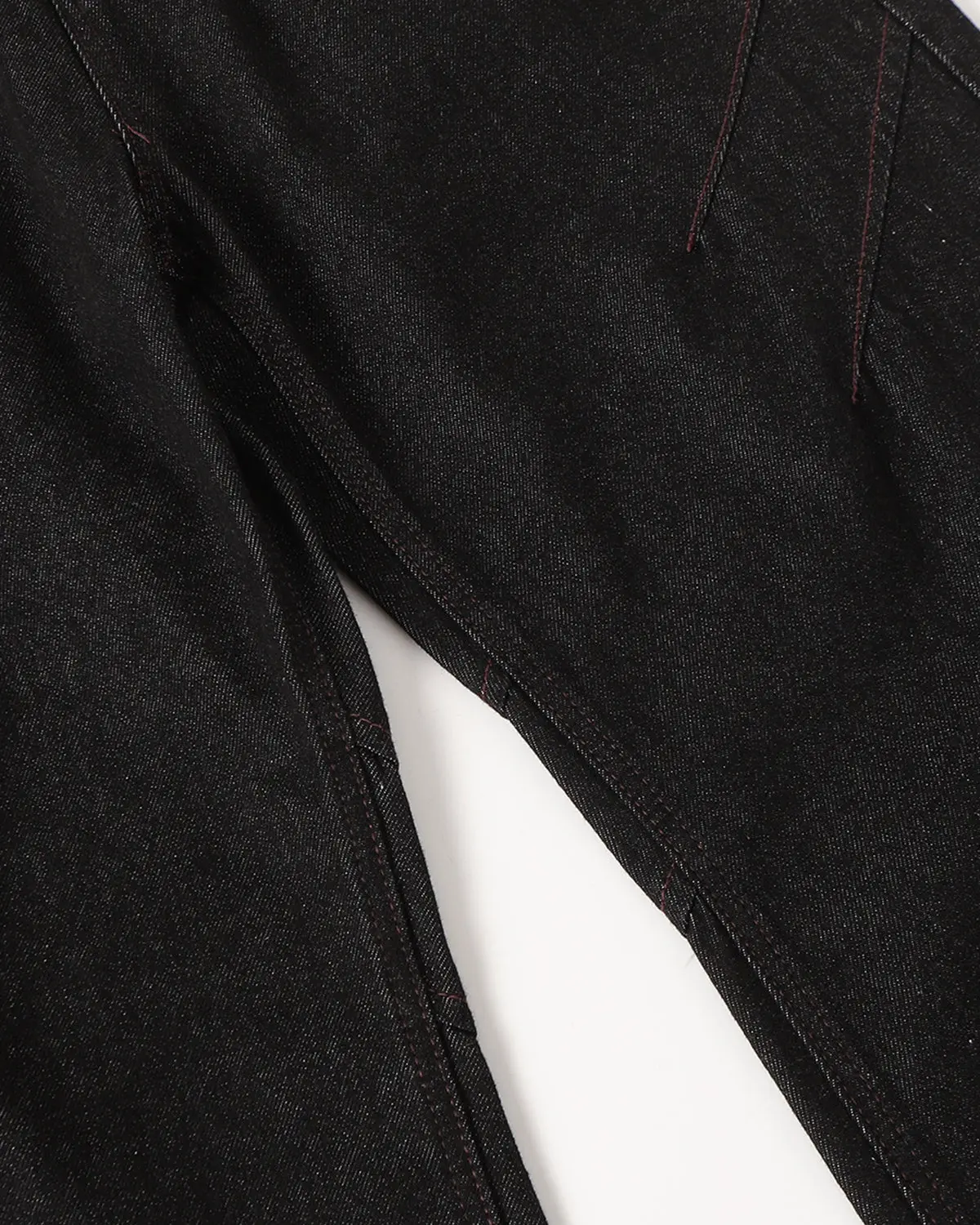 Stitching Deconstructed Raw Bootcut Jeans | Inflation Streetwear - Image 5
