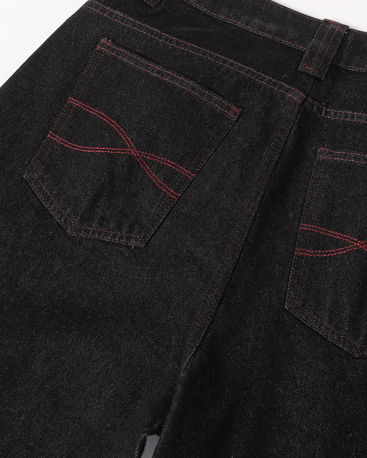 Stitching Deconstructed Raw Bootcut Jeans | Inflation Streetwear - Image 7