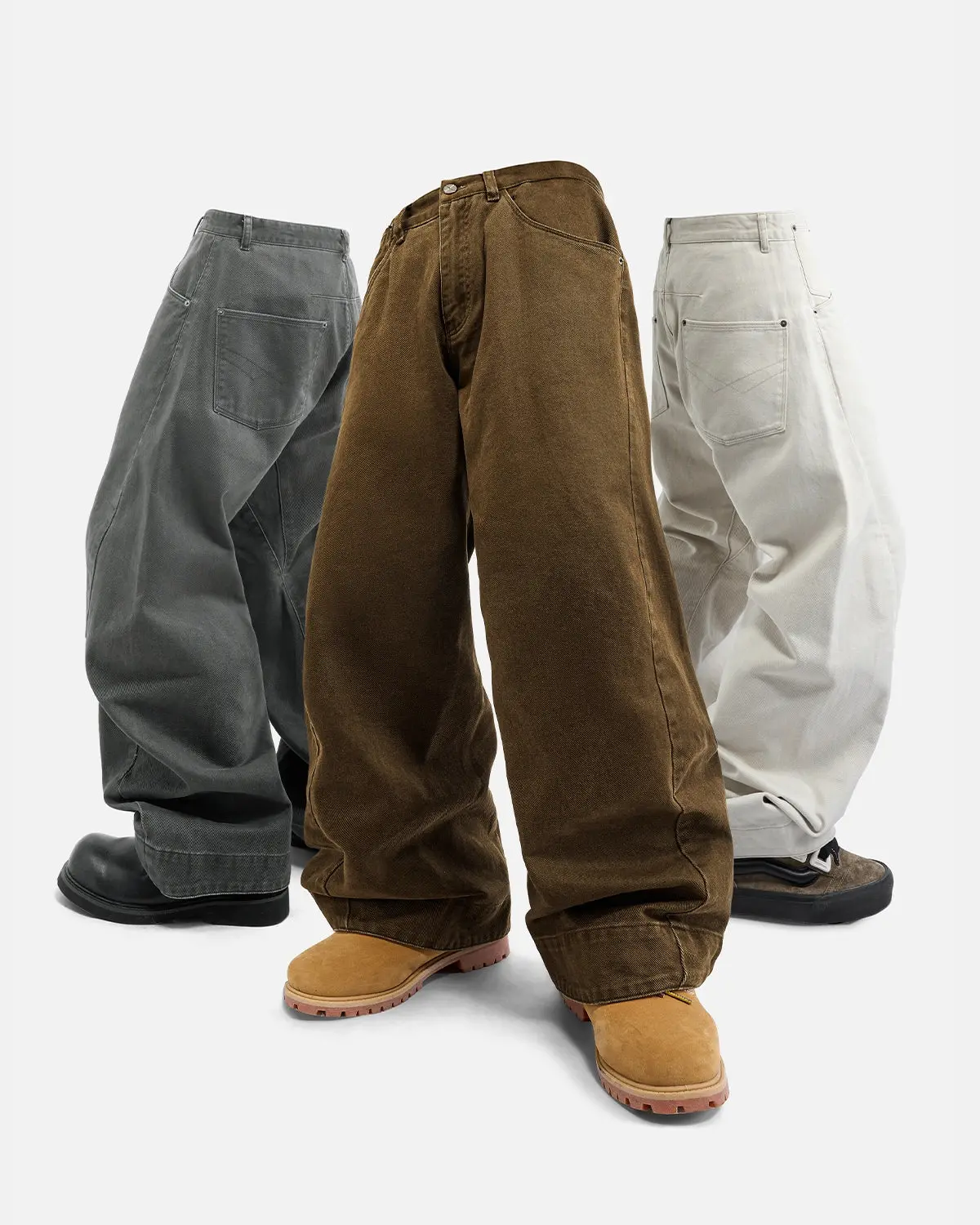 Stitching Flare Baggy Jeans | Inflation Streetwear