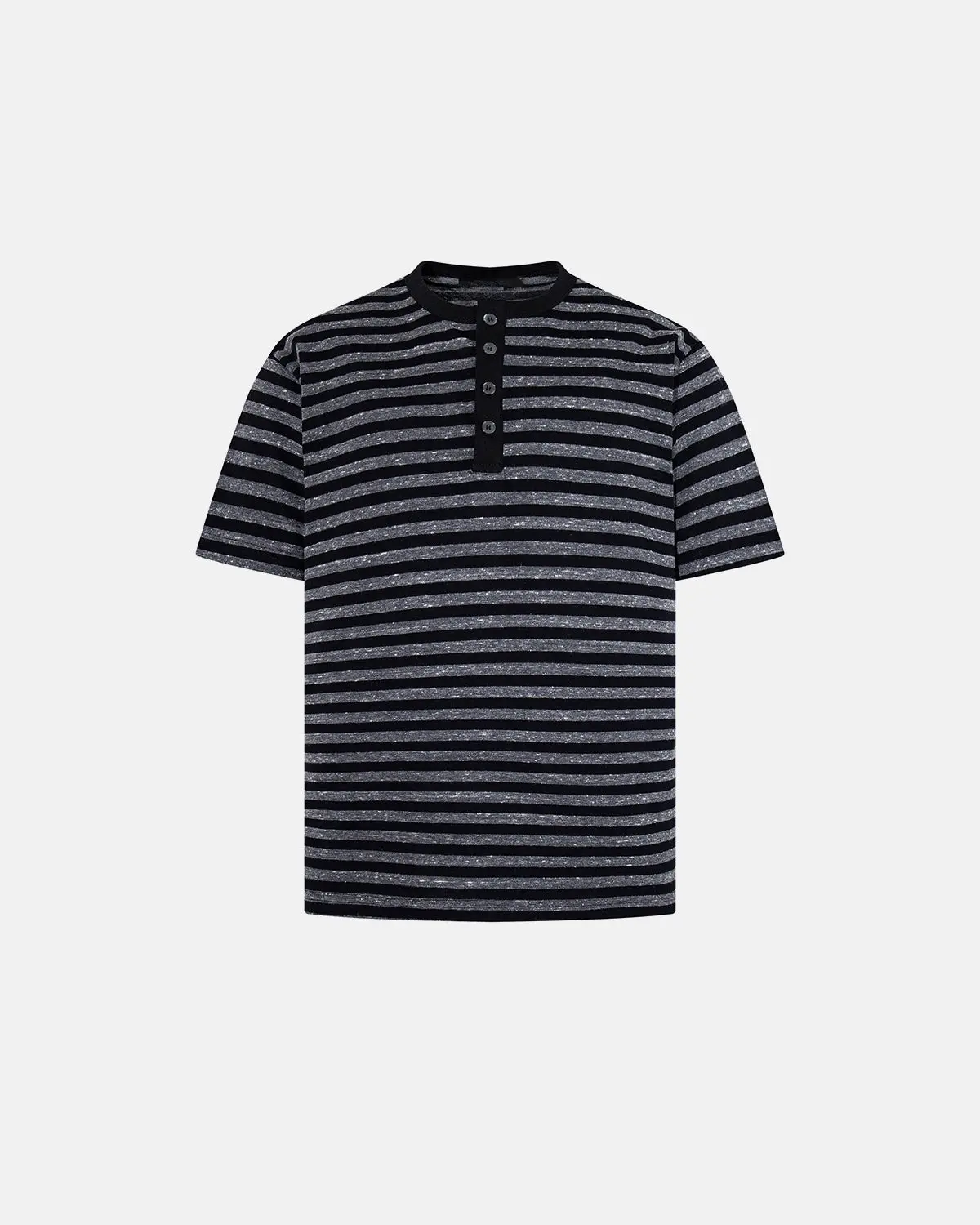 Striped Henley Relaxed T-shirt | Inflation Streetwear - Image 7