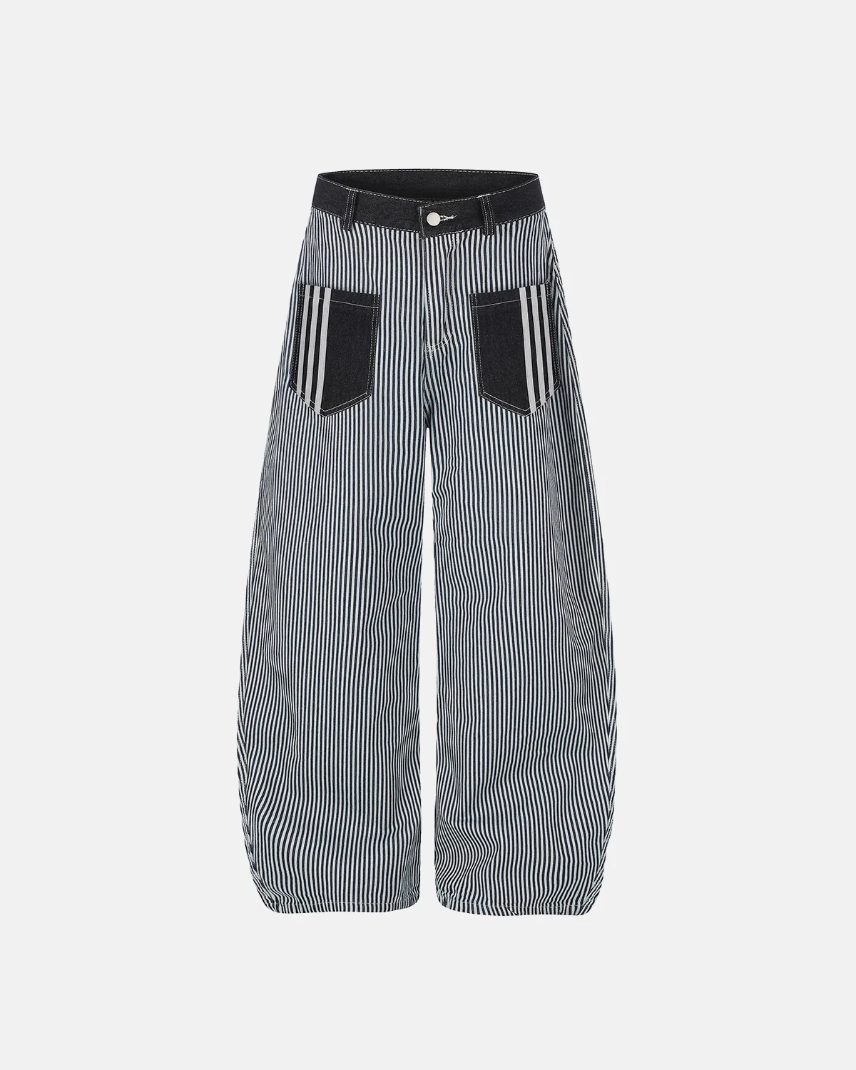 Striped Patch Pocket Baggy Jeans | Inflation Streetwear