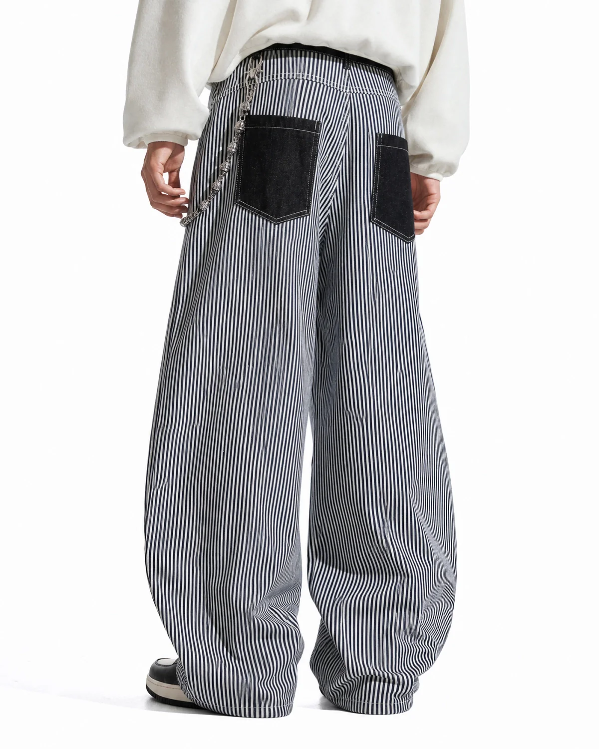 Striped Patch Pocket Baggy Jeans | Inflation Streetwear - Image 6