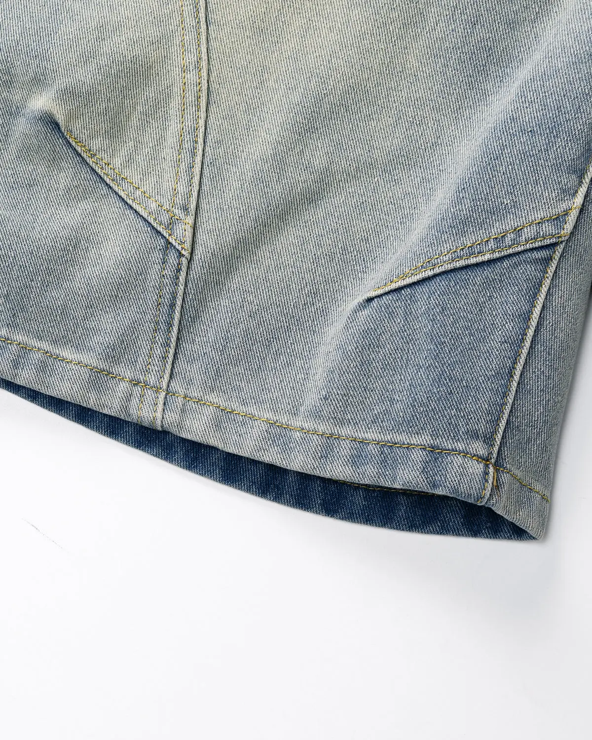Structured Washed Denim Shorts | Inflation Streetwear - Image 13
