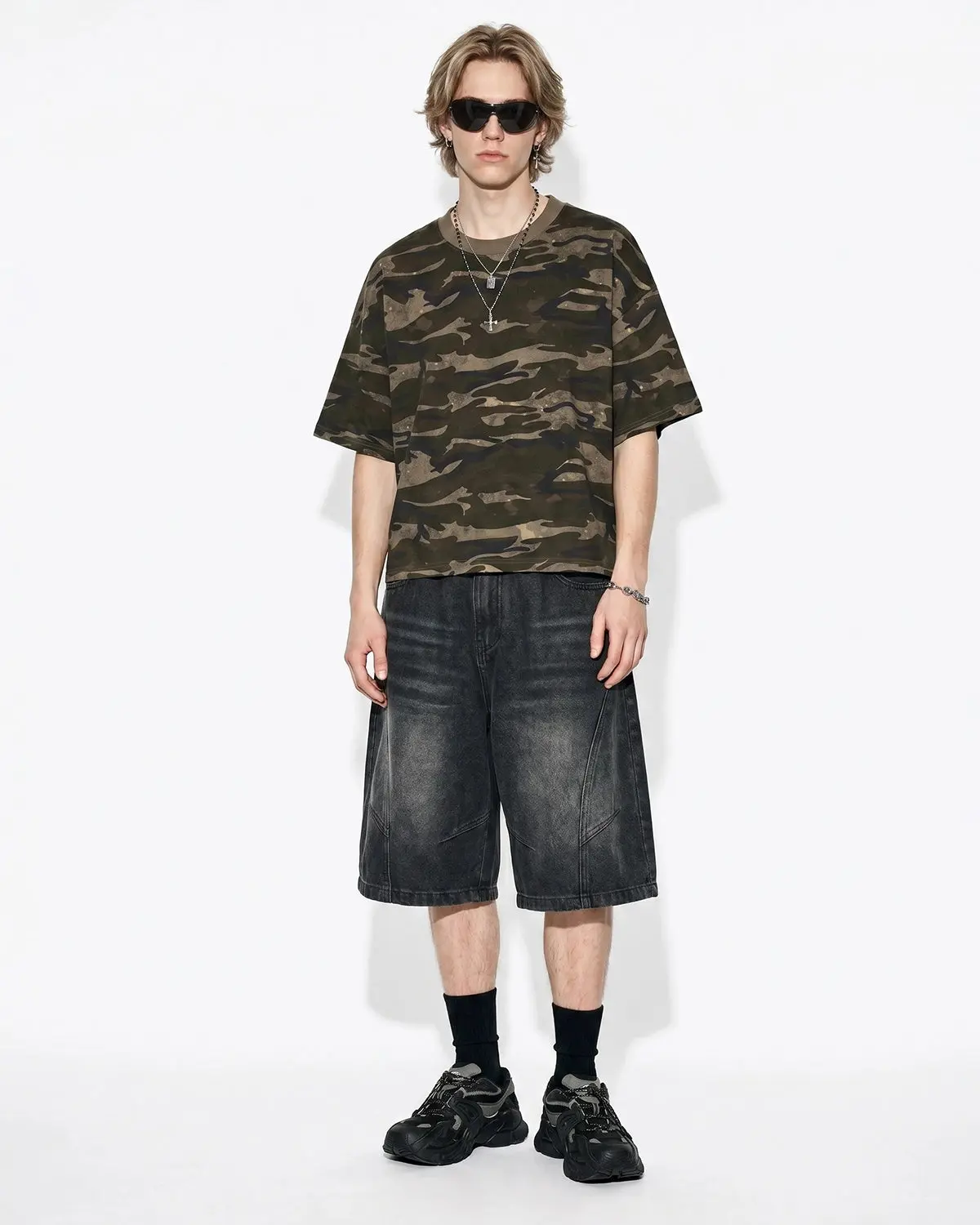Structured Washed Denim Shorts | Inflation Streetwear - Image 3
