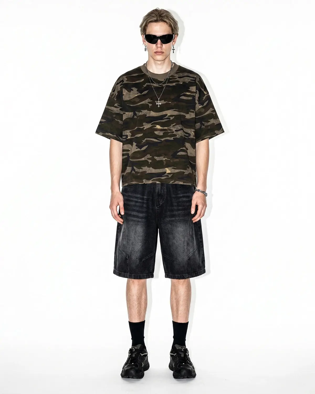 Structured Washed Denim Shorts | Inflation Streetwear - Image 4