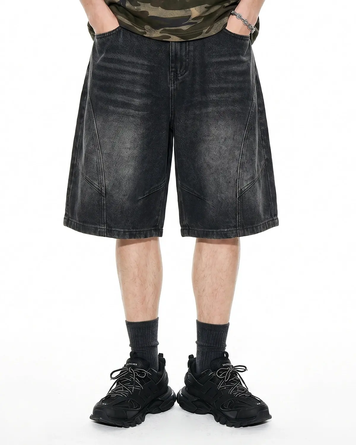 Structured Washed Denim Shorts | Inflation Streetwear - Image 5