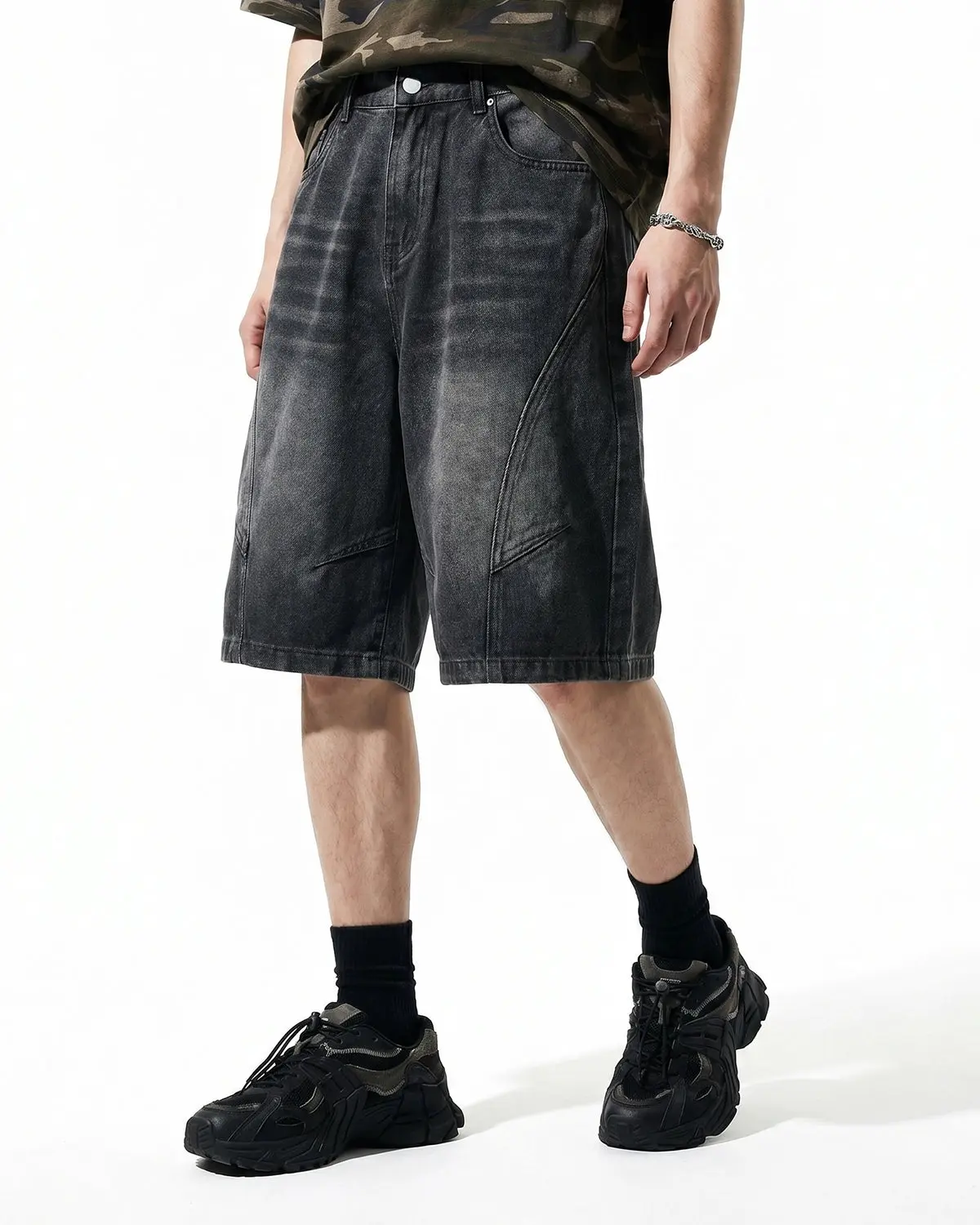 Structured Washed Denim Shorts | Inflation Streetwear - Image 6