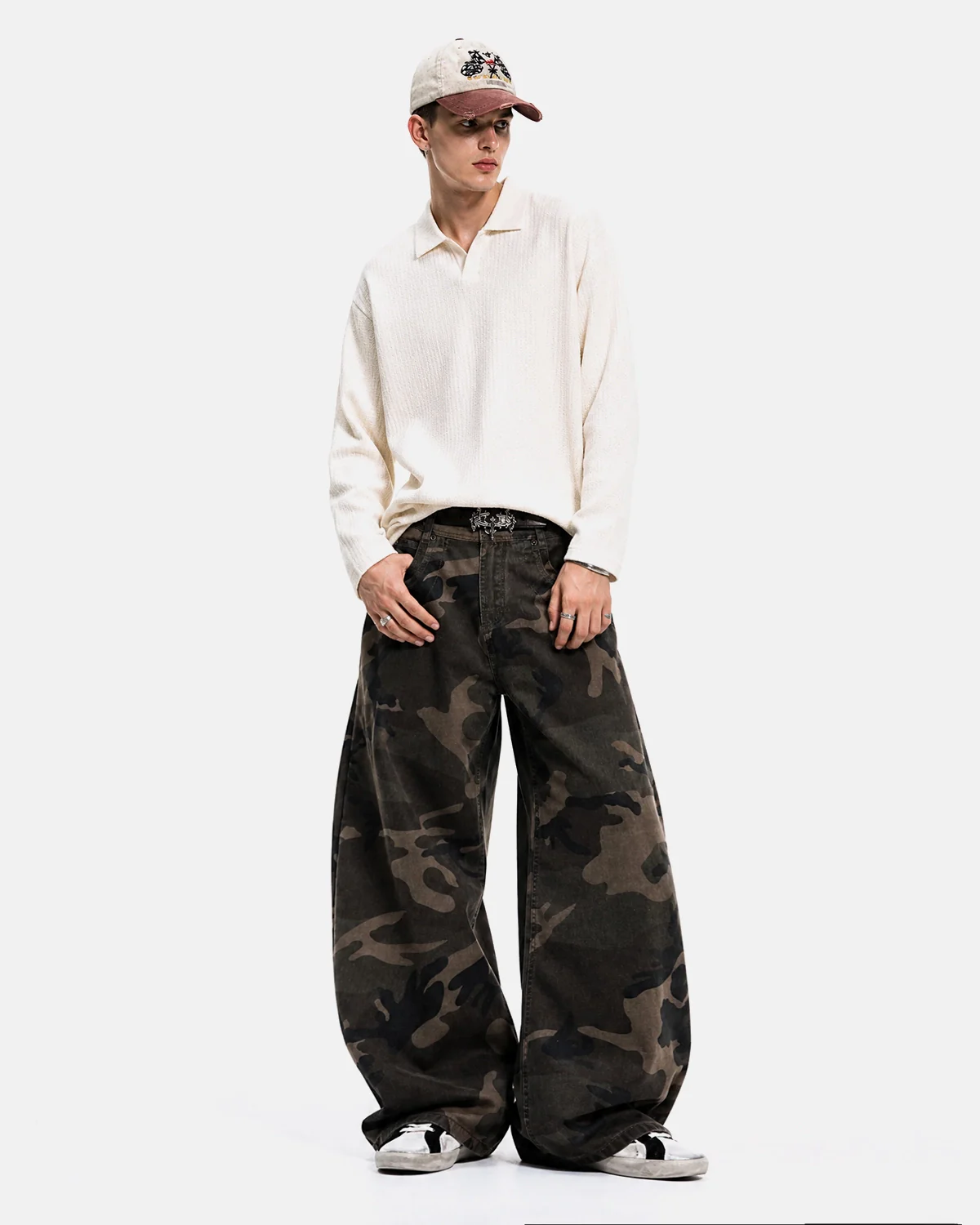 Studded Camo Barrel Jeans | Inflation Streetwear - Image 3