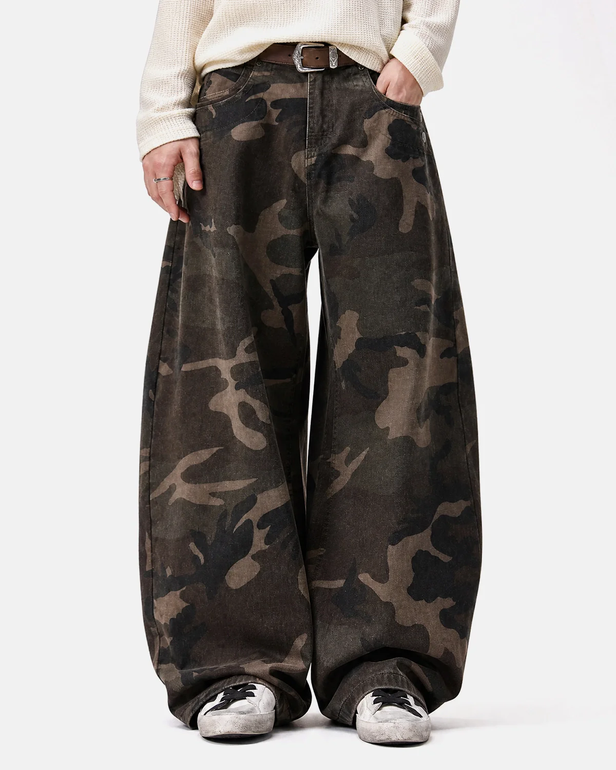 Studded Camo Barrel Jeans | Inflation Streetwear - Image 5