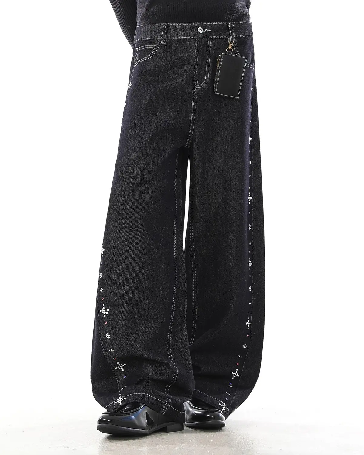 Studded Rhinestone Baggy Denim Jeans | Inflation Streetwear - Image 4