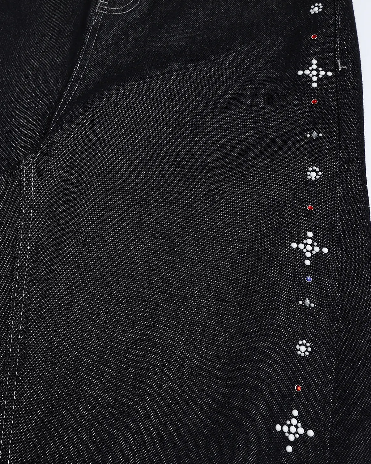 Studded Rhinestone Baggy Denim Jeans | Inflation Streetwear - Image 9
