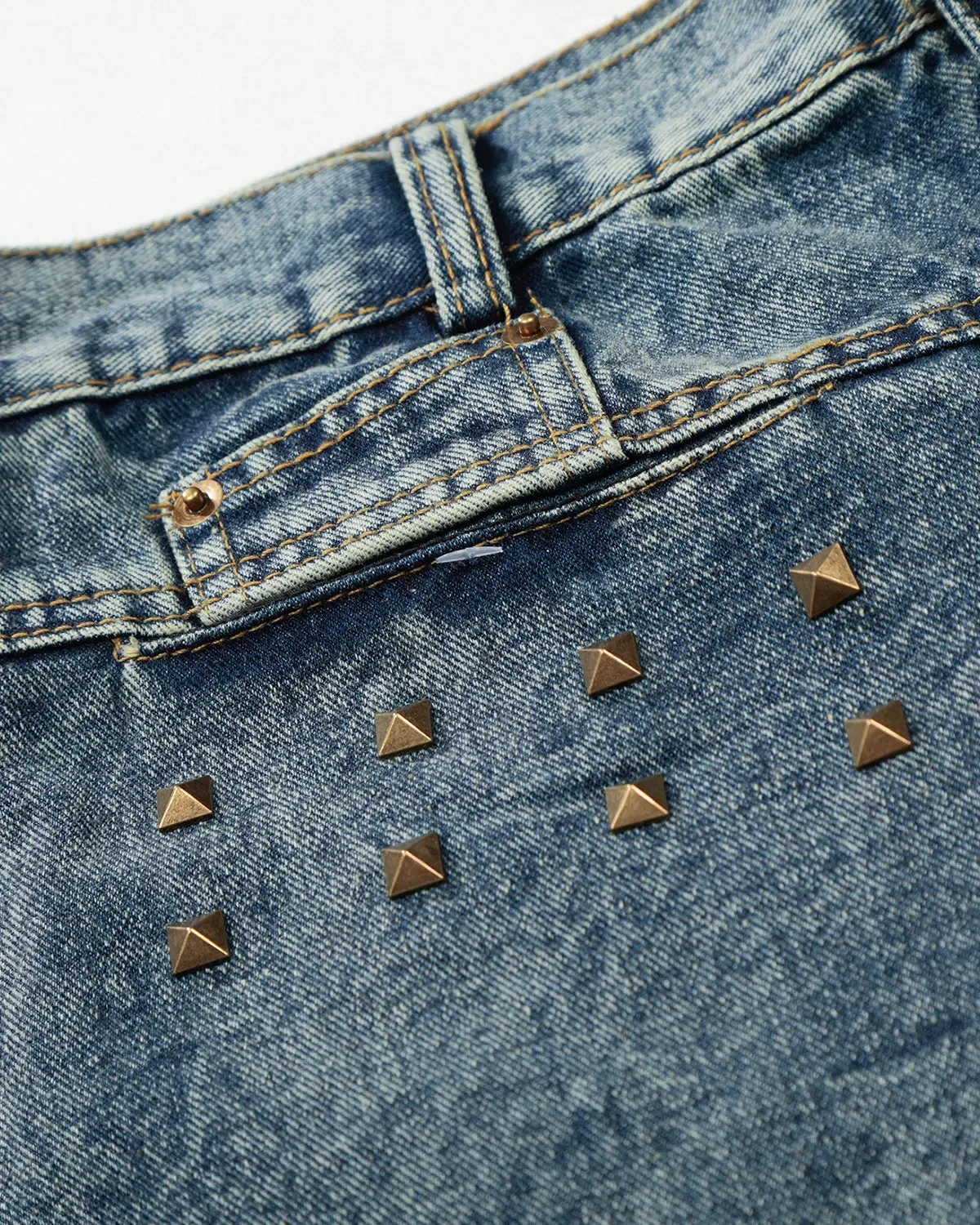 Studded Washed Long Baggy Jorts | Inflation Streetwear - Image 6