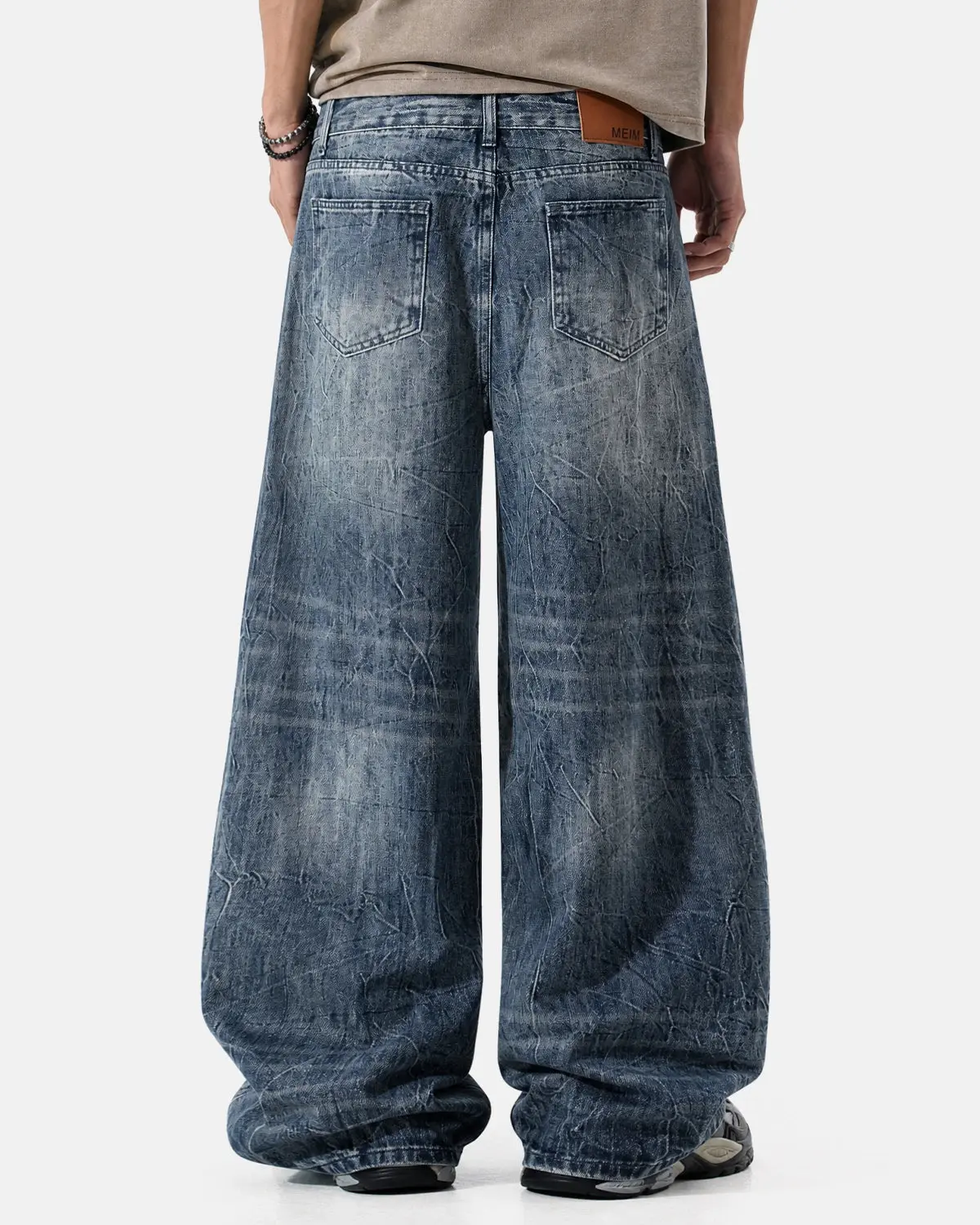 Textured Wash Baggy Jeans | Inflation Streetwear - Image 5