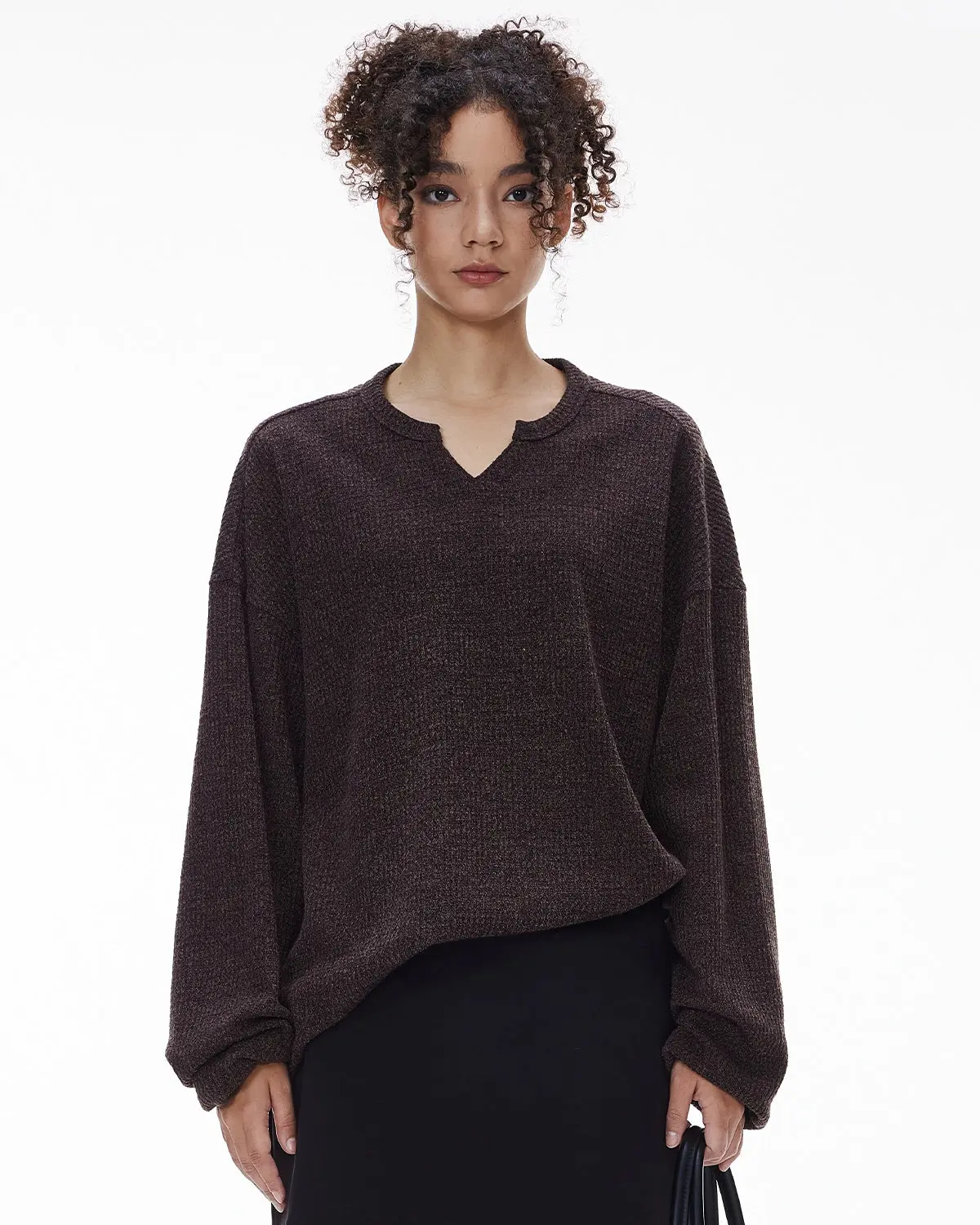 V-neck Long Sleeve Waffle Tees | Inflation Streetwear - Image 10