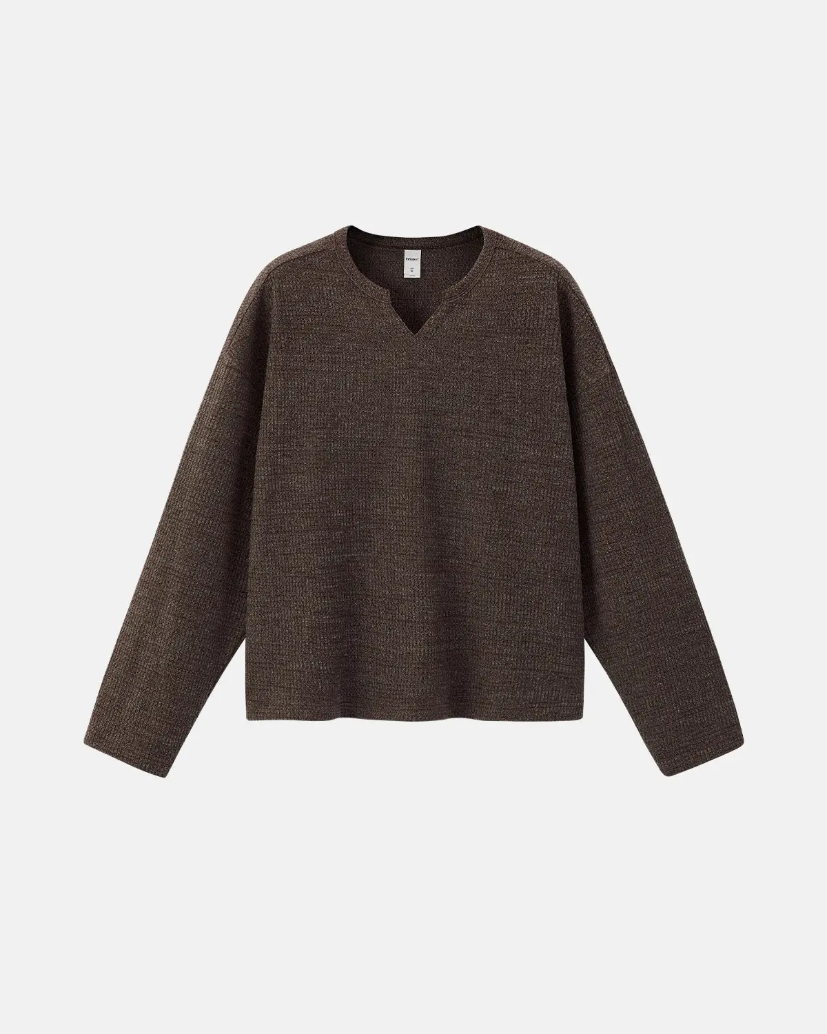 V-neck Long Sleeve Waffle Tees | Inflation Streetwear - Image 12