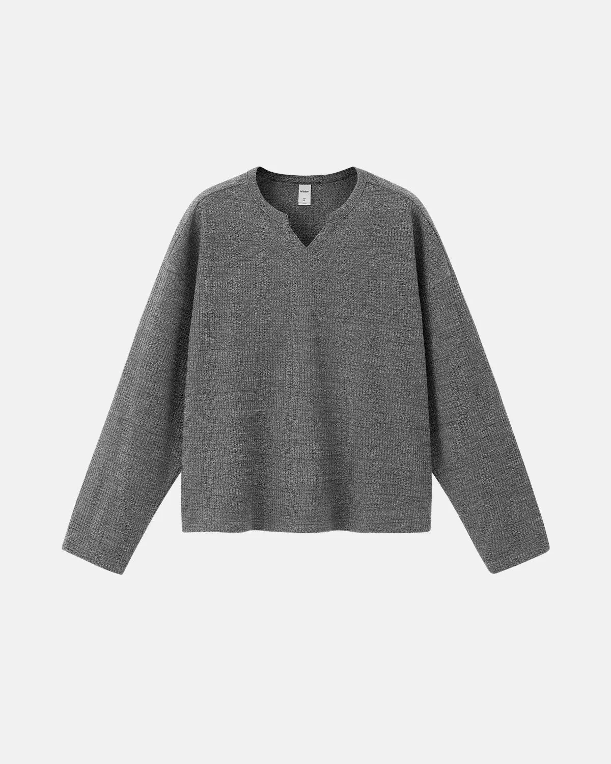 V-neck Long Sleeve Waffle Tees | Inflation Streetwear - Image 3