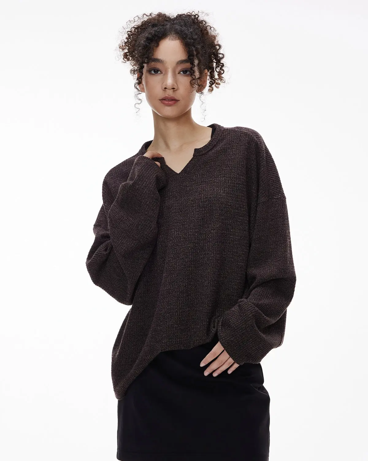 V-neck Long Sleeve Waffle Tees | Inflation Streetwear - Image 9