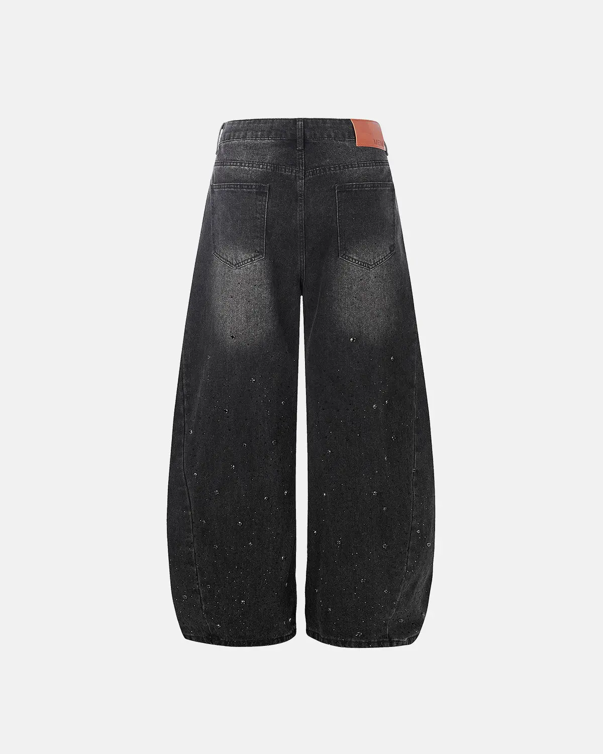 Vintage Washed Rhinestone Barrel Jeans | Inflation Streetwear - Image 6