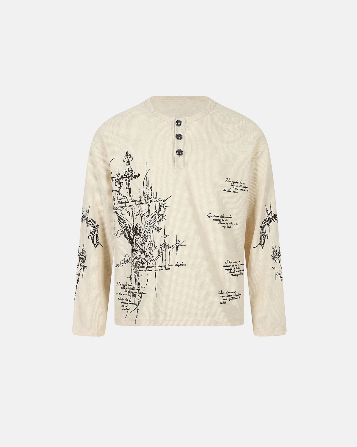 Graphic Henley Long Sleeve T-Shirt | Inflation Streetwear - Image 8
