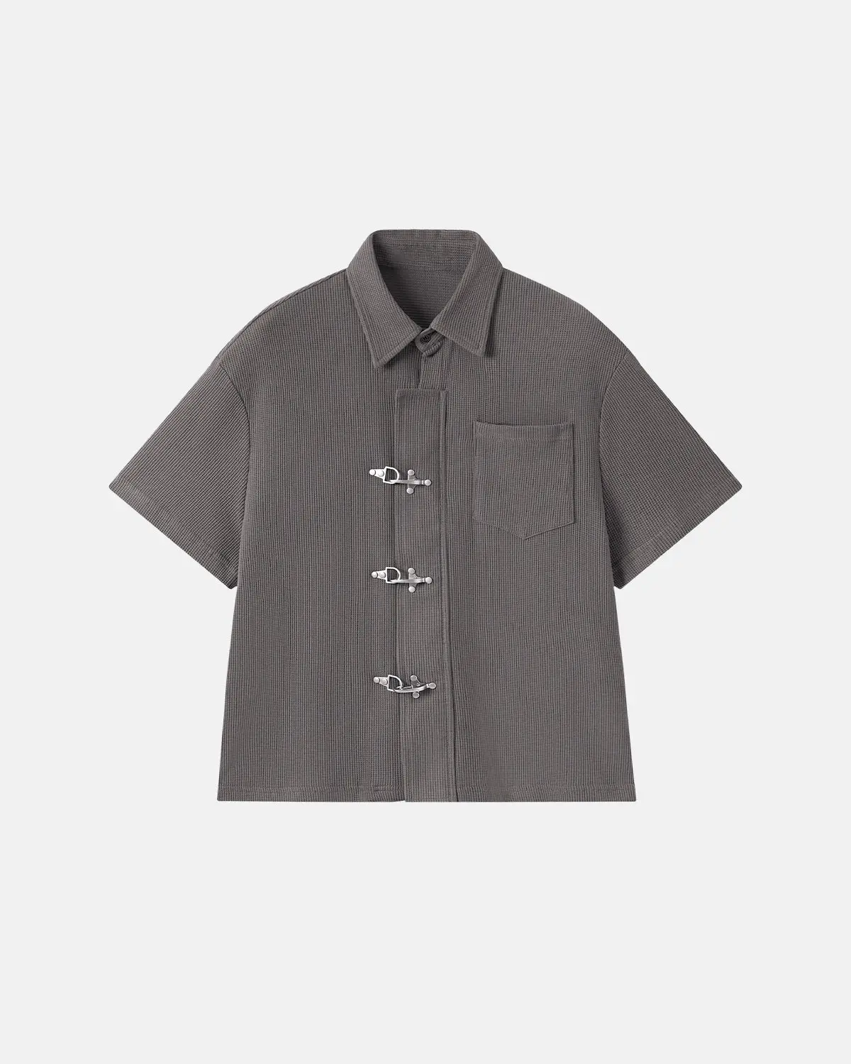 Metal Clasp Waffle Shirt | Inflation Streetwear