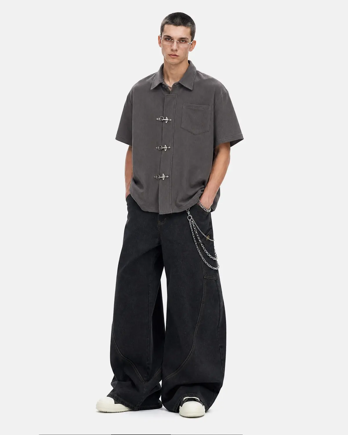 Metal Clasp Waffle Shirt | Inflation Streetwear - Image 3