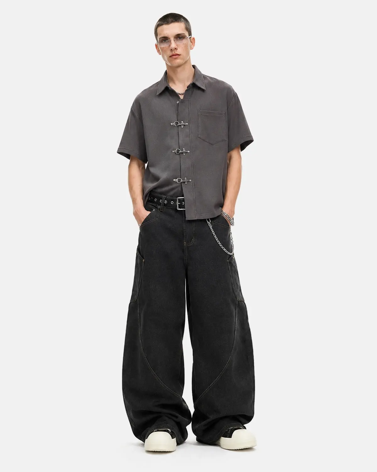 Metal Clasp Waffle Shirt | Inflation Streetwear - Image 4