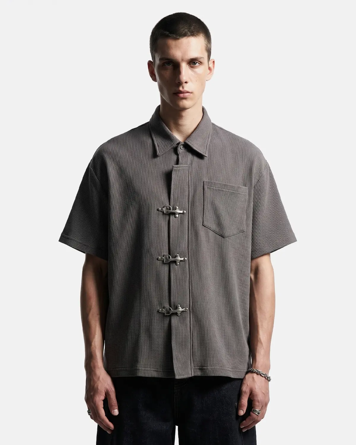 Metal Clasp Waffle Shirt | Inflation Streetwear - Image 5