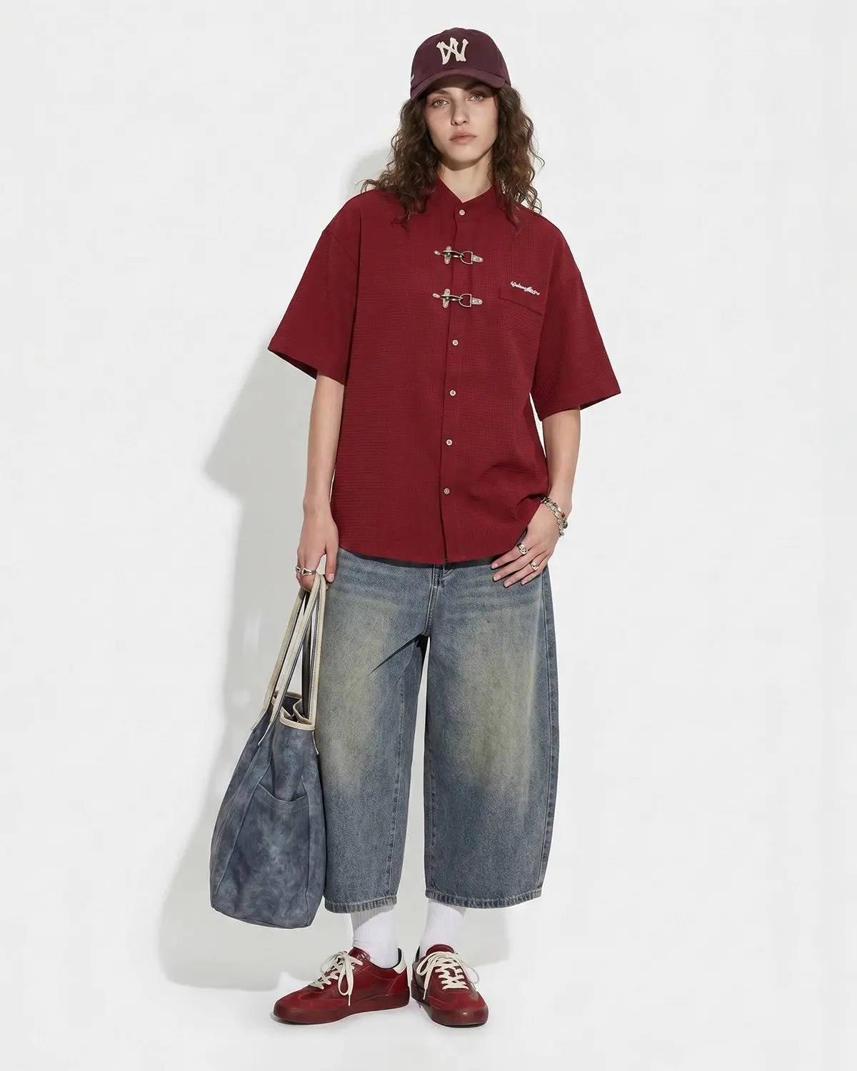 Waffle Shirt with Metal Clasp Detail | Inflation Streetwear - Image 4