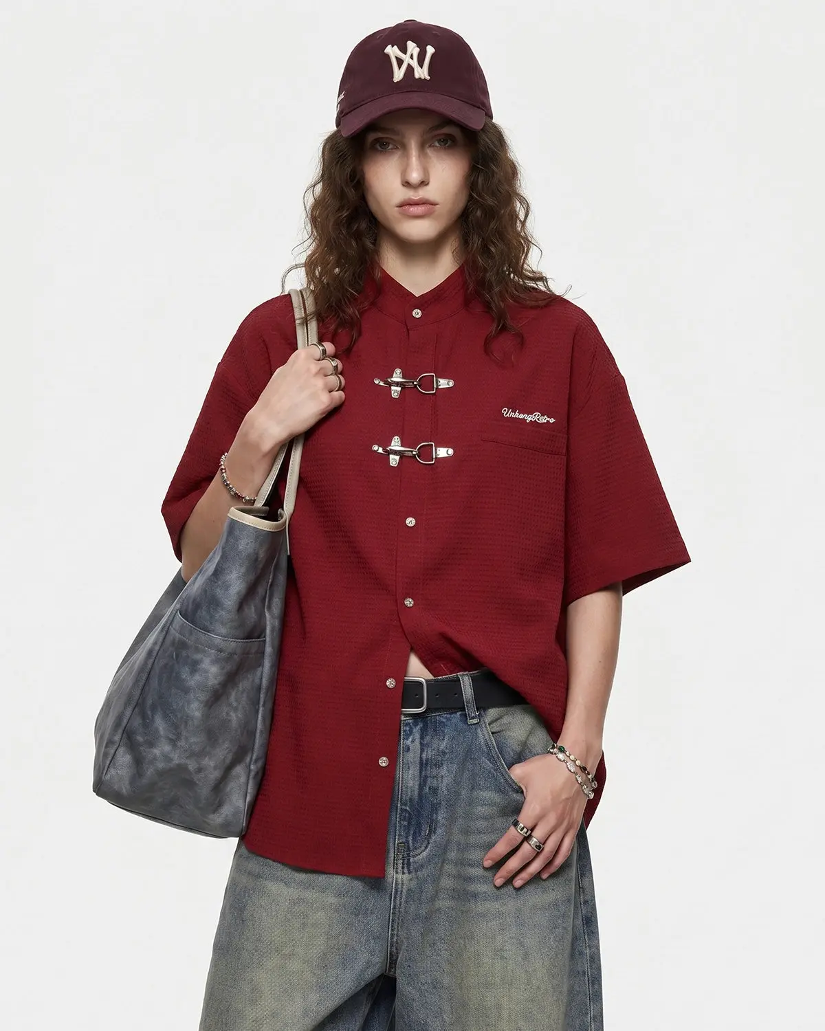 Waffle Shirt with Metal Clasp Detail | Inflation Streetwear - Image 5